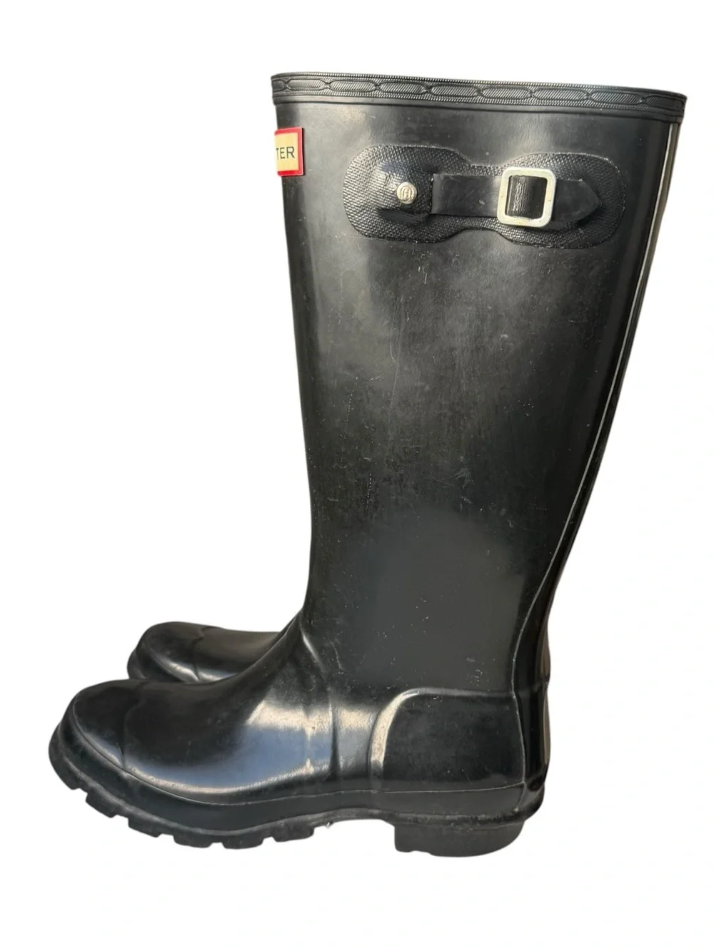 Hunter Kids Original Gloss Tall Rain Boots Big Kids 4 M / 5 F Black Waterproof